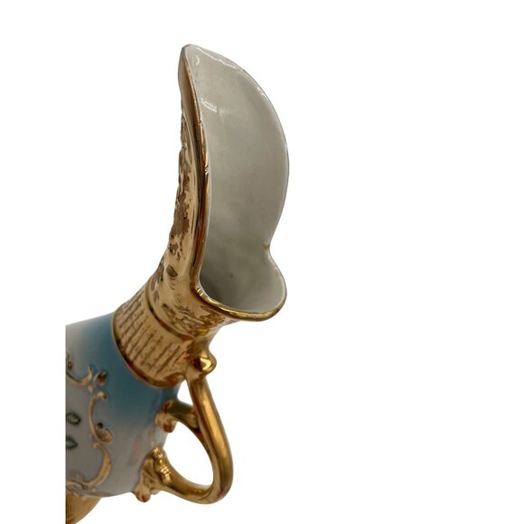 Vintage Jim Beam Gold & Blue Floral Decanter 18" 1963 Porcelain Collectible - Picture 13 of 13